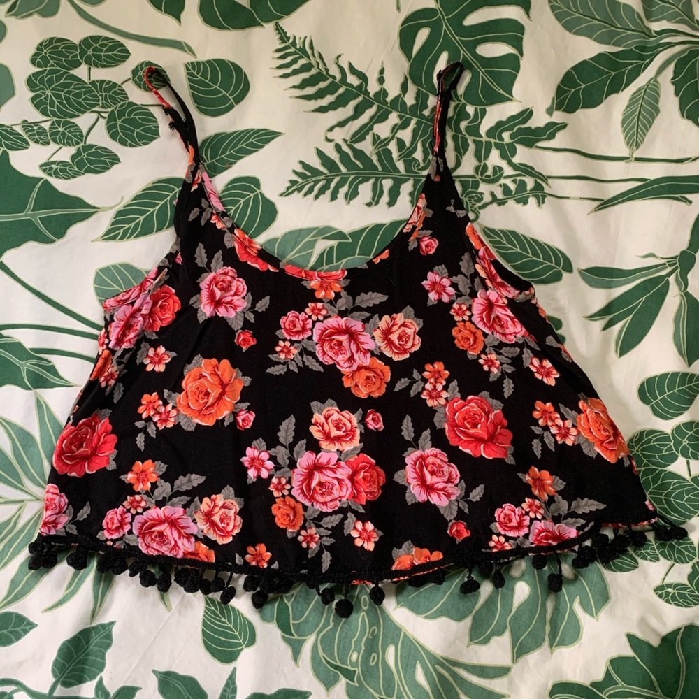 Women’s Love Fire Floral Crop Top, XS